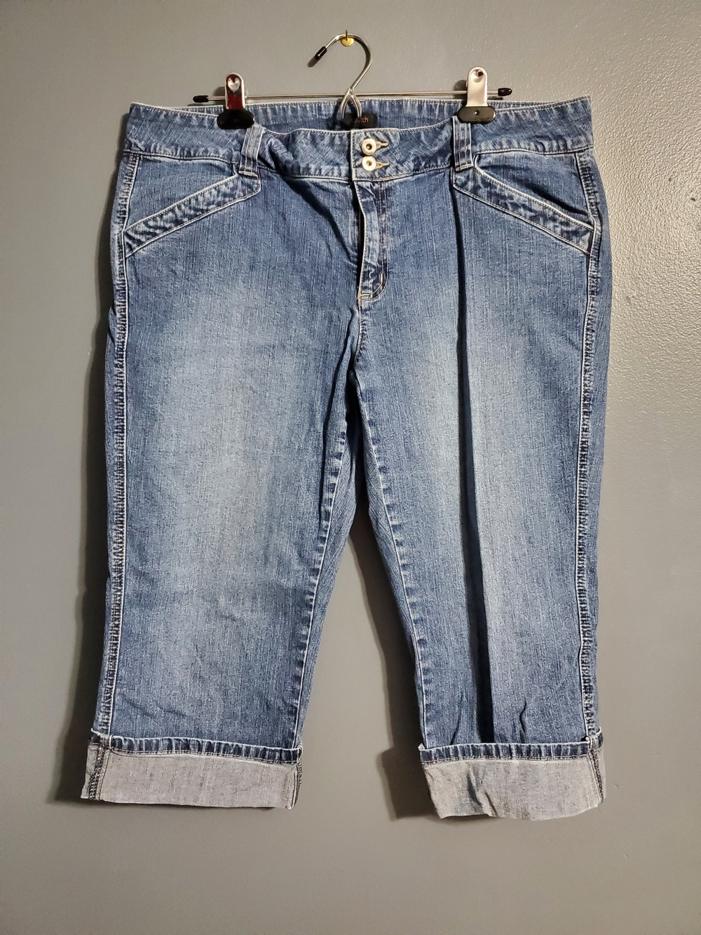 Ratio by Liz Claiborne Light Blue Cropped Jeans Rolled Cuffs Women's Size 16